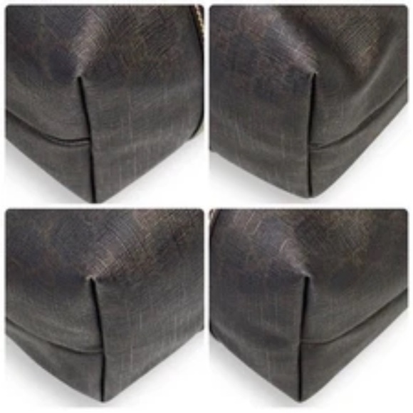 Gucci Vintage GG Supreme Tote Bag Shoulder Bag Brown PVC & Leather Large - Picture 3 of 13